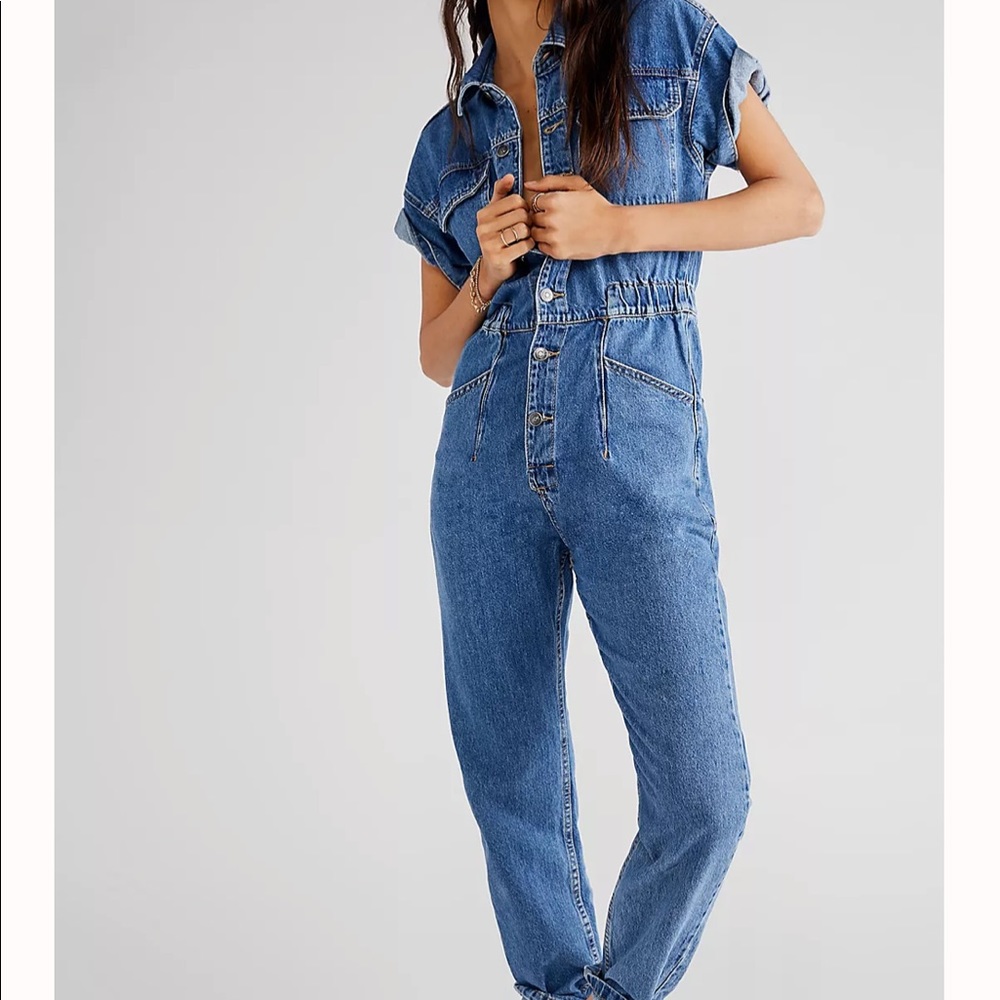 NEW We The Free Marci Jumpsuit Denim Size XS